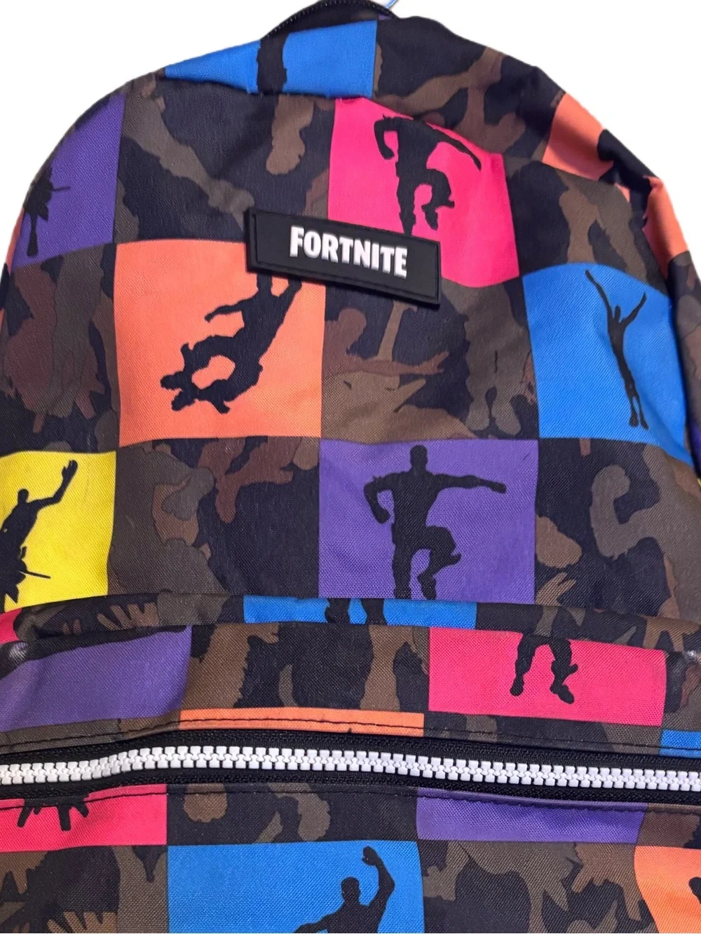 Fortnite Kids/Adults Multicolor Multiplier Backpack 17” x 11” 2 Zip pockets